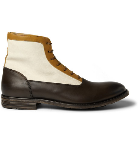 Alexander McQueen Panelled Leather & Suede Boots
