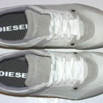Diesel Excurse Sneakers, Leather Upper, White / Gray, US Men’s 12, New