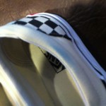 MEN’S VANS SLIP-ON CHECKERBOARD OFF WHITE BLACK SIZE 10.5 10 1/2 PREOWNED USED