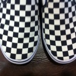 MEN’S VANS SLIP-ON CHECKERBOARD OFF WHITE BLACK SIZE 10.5 10 1/2 PREOWNED USED