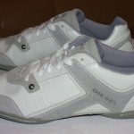 Diesel Excurse Sneakers, Leather Upper, White / Gray, US Men’s 12, New