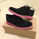 Brand New Cole Haan Lunargrand Black/Pink Suede Wingtip Size 9.5