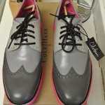 NIKE COLE HAAN LUNARGRAND WING TIP WATERPROOF GREY PINK C11223 SIZE 11.5