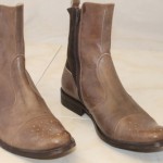 DIESEL ~NEW~ TAUPE LEATHER BUCKLED ANKLE BOOTS MENS US 9.5 EU 42 DRESS SHOES +