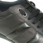 $330 Hugo Boss Black Label Leather Sneakers Black Mens Shoes 12 45 Walking 11.5
