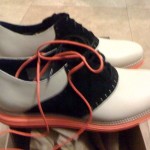 **New Cole Haan LunarGrand Saddle, White/Black/Orange Bottom NEW** SZ 10