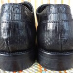 ★★EXQUISITE★★HUGO BOSS MEN SHOES SZ 9.5 BLACK LIZARD LEATHER MADE IN ITALY