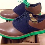**New Cole Haan LunarGrand Saddle, Navy/Brown/ Green Bottom NEW** SZ 9