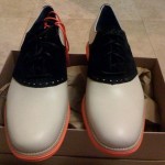 **New Cole Haan LunarGrand Saddle, White/Black/Orange Bottom NEW** SZ 12