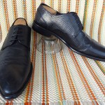 ★★EXQUISITE★★HUGO BOSS MEN SHOES SZ 9.5 BLACK LIZARD LEATHER MADE IN ITALY