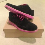 Brand New Cole Haan Lunargrand Black/Pink Suede Wingtip Size 10