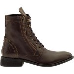 NEW! MENS DIESEL “MILIBOOT” ANKLE SIDE ZIP LACE BOOTS / COFFEE BEAN / SIZE 10