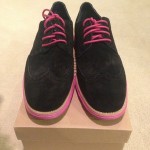 Brand New Cole Haan Lunargrand Black/Pink Suede Wingtip Size 10