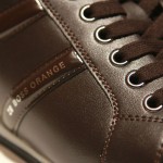 $225 Hugo Boss Black Label Leather Sneakers Brown Mens Shoes 10 43 Walking .5
