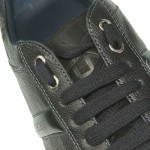 $330 Hugo Boss Black Label Leather Sneakers Black Mens Shoes 12 45 Walking 11.5