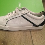 HUGO BOSS Mens White Shoes Fashion Sneakers APACHE FUTURE, BOSS Green New In Box