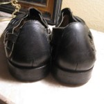 SHARP PAIR OF MENS BLACK COLE HAAN CASUAL LEATHER WEAVE SANDALS SIZE 11 M