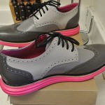 NIKE COLE HAAN LUNARGRAND WING TIP WATERPROOF GREY PINK C11223 SIZE 11.5
