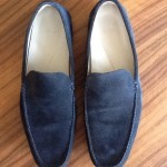 HUGO BOSS Men’s Sz 12 Blue Suede Slip On Casual Driving Moccasin  Loafers