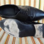 ★★EXQUISITE★★HUGO BOSS MEN SHOES SZ 9.5 BLACK LIZARD LEATHER MADE IN ITALY