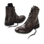 NEW! MENS DIESEL “MILIBOOT” ANKLE SIDE ZIP LACE BOOTS / COFFEE BEAN / SIZE 10