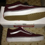 Supreme Vans Old Skool F/W12 Burgundy/Metallic size 8.5 Great Condition pcl