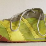 Mens DIESEL HUGO Green Yellow & Gray Leather and Canvas Casual Sneakers size 12