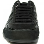$330 Hugo Boss Black Label Leather Sneakers Black Mens Shoes 12 45 Walking 11.5