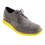 NIKE COLE HAAN LUNARGRAND WING TIP GRAY SUEDE YELLOW C10226 SIZE 10