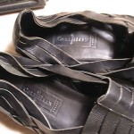 SHARP PAIR OF MENS BLACK COLE HAAN CASUAL LEATHER WEAVE SANDALS SIZE 11 M