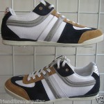 HUGO BOSS ORANGE KEELON NAVY/OPEN WHITE/YELLOW 742228217241 MEN WALKING SHOES 9