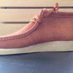 Mens Clarks Wallabee Orange Suede Rubber Outsole Casual Dress Boots
