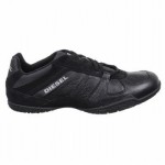 Diesel Men’s Size 12 D Chilly Lace Up Casual Sneaker Shoes 93243 Black Leather