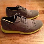 Cole Haan Lunargrand Wingtip Charcoal Yellow Sz 10