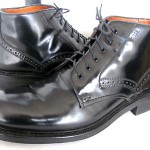 Mens Hugo Boss Brogued Patent Leather Italian Ankle Boots 12 M – Nice Condition!
