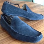 HUGO BOSS Men’s Sz 12 Blue Suede Slip On Casual Driving Moccasin  Loafers