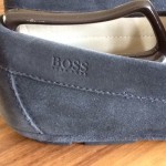HUGO BOSS Men’s Sz 12 Blue Suede Slip On Casual Driving Moccasin  Loafers