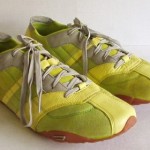 Mens DIESEL HUGO Green Yellow & Gray Leather and Canvas Casual Sneakers size 12