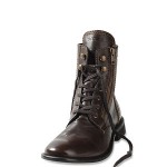 NEW! MENS DIESEL “MILIBOOT” ANKLE SIDE ZIP LACE BOOTS / COFFEE BEAN / SIZE 10