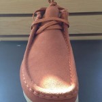Mens Clarks Wallabee Orange Suede Rubber Outsole Casual Dress Boots