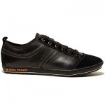 $225 Hugo Boss ORANGE Label Sneakers Black Mens Shoes 10 43 Trainers Walking .5