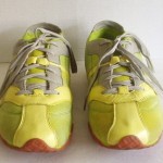 Mens DIESEL HUGO Green Yellow & Gray Leather and Canvas Casual Sneakers size 12