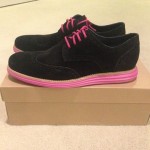 Brand New Cole Haan Lunargrand Black/Pink Suede Wingtip Size 10