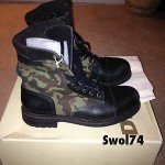 New Diesel Cassidy Black Leather lace up Camo Boot Sz 9 $275