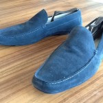 HUGO BOSS Men’s Sz 12 Blue Suede Slip On Casual Driving Moccasin  Loafers