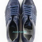 HUGO BOSS BLACK LABEL BIRMON BLUE SHOES SNEAKERS 100% LEATHER NEW SIZE 10
