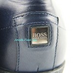 HUGO BOSS BLACK LABEL BIRMON BLUE SHOES SNEAKERS 100% LEATHER NEW SIZE 10