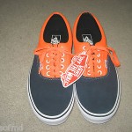 VANS SKATEBOARDING MENS ERA NEON ORANGE DRESS BLUE SHOES SIZE 10.5 NWT FREE SHIP