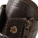 NEW! MENS DIESEL “MILIBOOT” ANKLE SIDE ZIP LACE BOOTS / COFFEE BEAN / SIZE 10