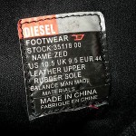 Diesel Shoes Men’s ZED Black Leather Shoes Authentic Classic 10.5 Sneakers Boots